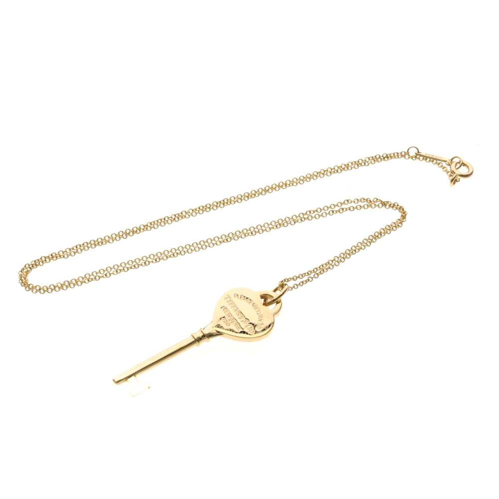 Tiffany & Co. Heart Key Pendant 18K Rose Gold with Diamonds Medium